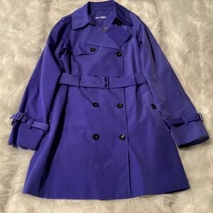 Coat Calvin Klein Women’s Double Breasted Belted, Size Medium, Color Blue preown